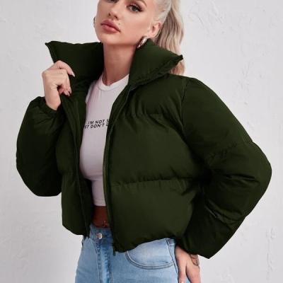 China LL032 Anti-Wrinkle Women Jackets And Coats 2021 Solid Sleeve Bubble Long Sleeve Casual Jacket for sale