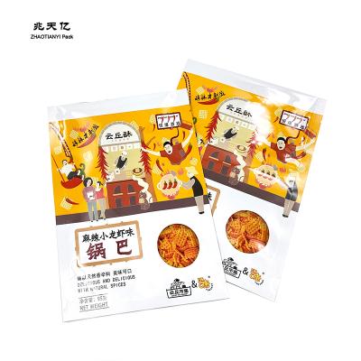 China Logo Advertising Design Stand Up Heat Seal Snack Moisture Proof Packaging Bags For Delicious Food for sale