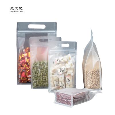 China Bottom design moisture-proof thickened transparent eight sides sealed food packaging plastic bag for sale