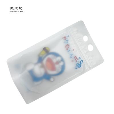 China Moisture Proof Stand Up Zip Lock Packaging Bags White Color Cartoon Printing Mylar Package With Holes for sale