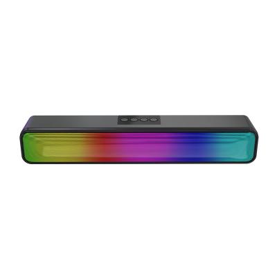 China Portable Wireless Soundbar Radio System Cool Lights RGB Speakers Sound Bar Subwoofer Speaker for TV and PC for sale