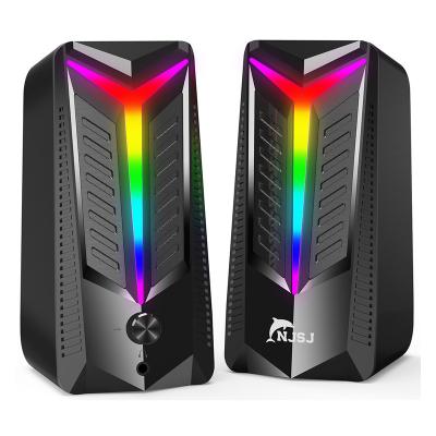 China Play Light USB Video Colorful Led Speaker Powerful Sound RGB Lighting 2.0 Computer Speaker For PC Laptop for sale