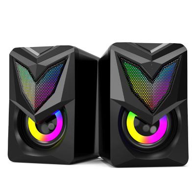 China Mini System Powful Sound With Led Colorful Lights USB Powered Mini Computer Desktop Notebook Laptop Speaker for sale