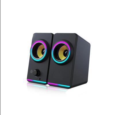 China Colorful Soundbox PC Subwoofer SpeakerGB LED Gaming Computer Speakers Yes Light Desktop Cool Speaker for sale