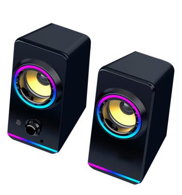 China Black Yes RGB Computer Home Audio Speaker For PC Laptop Tablets Desktop Computer Active Wired Speaker for sale