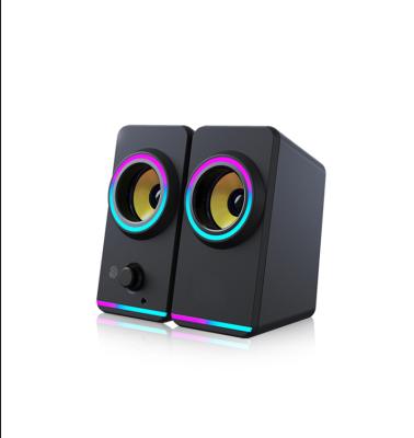 China New Cool Powerful Game 10W RGB Sound LED Flashing Lights USB Colorful Speaker Desktop Speaker For PC for sale