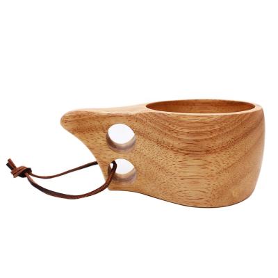 China Outdoor Camping Increasing Kuksa Camp Eco Friendly Outdoor Portable Drinking Wooden Coffee Cup For Increasing Backpacks for sale