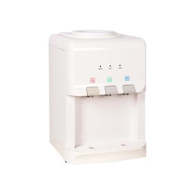 China Household Mini Water Dispensers Drinking Fountain Hot And Cold And Normal Cooler Top Loading 3 Faucets for sale