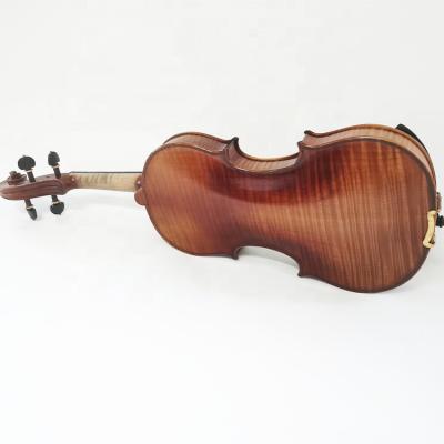 China High Quality Solid Fir Gaosijia GSJ Antique Style Handmade Brown 4/4 Flamed Maple Oil Varnish Violin 3/4 1/2 1/4 1/8 for sale