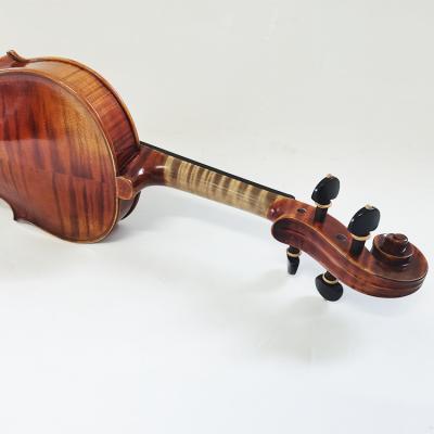 China Handmade brown violin 4/4 AV004 flamed maple oil varnish high quality professional solid fir antique style from China for sale