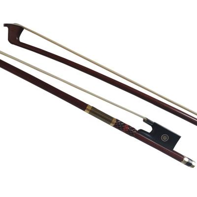 China Brazilwood High Quality Handmade Full Edged Ebony Frog Horse Hair Wholesale Round/Octagonal Stick Round Octagonal Bow 4/4-1/18 BW780 Stick Cello for sale