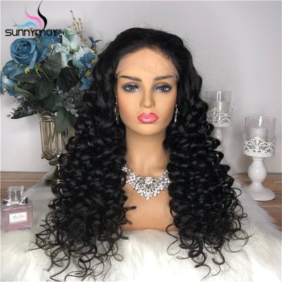 China Sunnymay FRENCH LOOP Deep Curly Hair Color 180% Preplucked Natural High Density Full Lace Wigs for sale