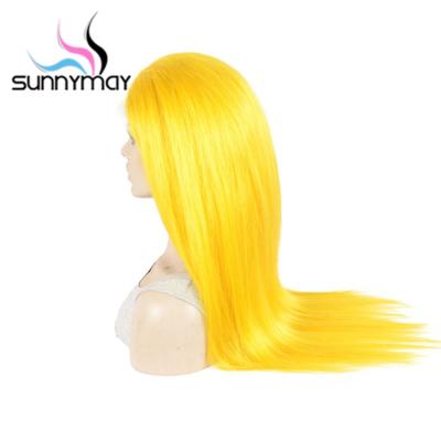 China Sunnymay Wave Brazilian Remy Hair Glueless Full Lace Wigs Yellow Color Full Lace Silky Straight Hair Wigs With Straps for sale