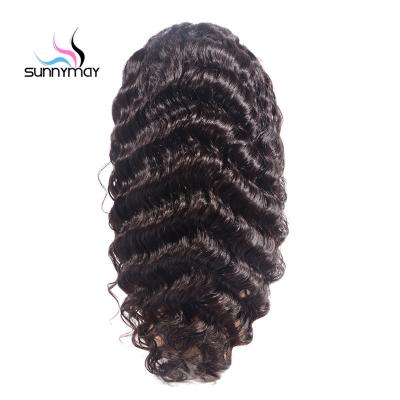 China Deep Wave Actions 12-24 Inches Brazilian Deep Wave Human Hair Full Lace Silky Low Top Wig With Baby Hair for sale