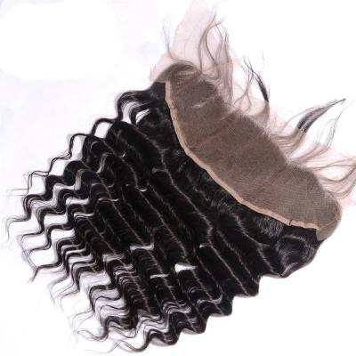 China Loose Wave Virgin Hair Lace Frontal HD Lace Up Loose Knots Bleached Wave Lace Frontal Headband for sale