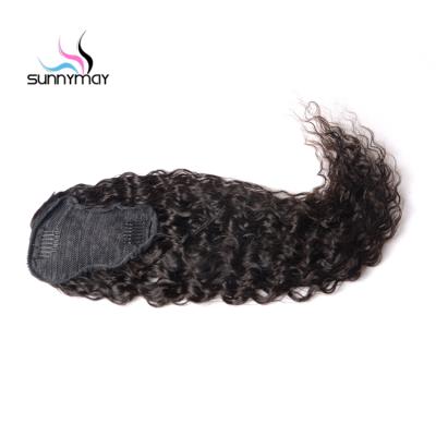 China Wholesale Natural Curly No Shedding Ponytail 100% Brazilian Remy Human Hair 100g Natural Curly Hair Extension for sale