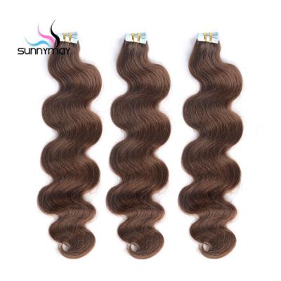 China Top Quality Soft Body Wave 100% Virgin Brazilian Human Tape Hair Extensions For Women for sale