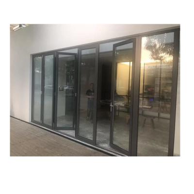 China modern high quality aluminum glass folding doors for home exterior glass folding doors for sale