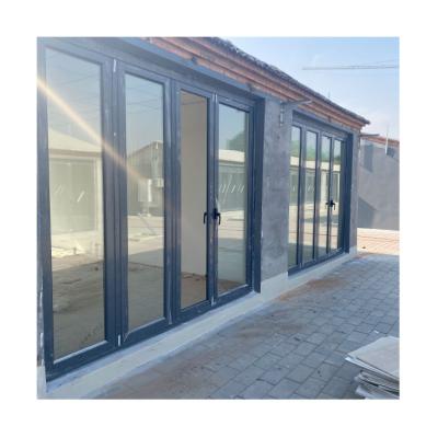 China Huge Aluminum Frame Exterior Bifold Doors Modern Customized Aluminum Bifolding Doors And Windows for sale