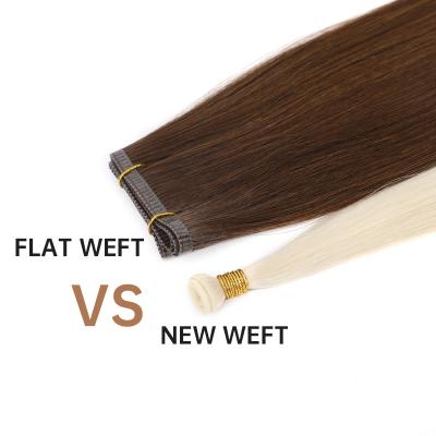 China Comfortable Design Invisible Handtied Remy Genius Weft Hair Extensions Thin Wave 2022 New Trend Russian Blonde Silky Straight Genius Weft New for sale