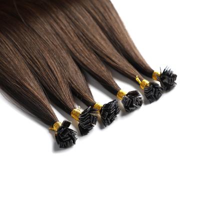 China Silky Straight Wave Single Dispenser Cuticle Full Lined Flat Tip Remy Hair Keratin Hot Melt Hair Extension 100% Pre-bonded for sale