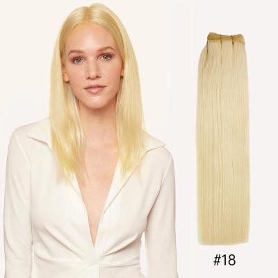 China High Quality Natural Virgin Russian Blonde 613 Silk Straight Raw Remy Hand Tied Hair Weft Human Hair Extensions for sale