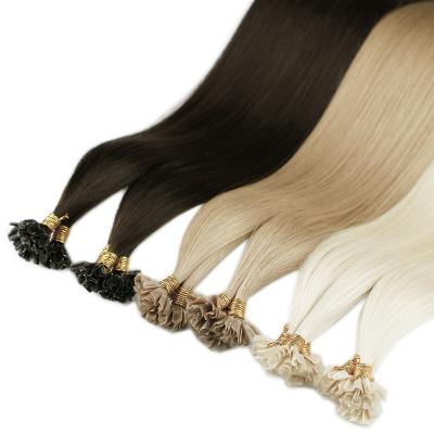 China Pulled Nail Silky Straight Double Wave Human Tip U Tip Remy Hair Leshine Full Cuticle Hair for sale