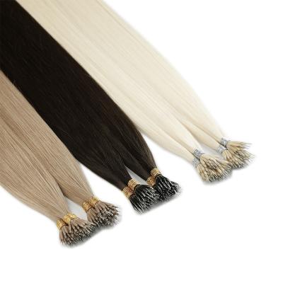 China natural & healthy & Double Remy Brown Keratin Nano Ring Link Hair Tip Soft European Nano Hair Extensions Nano Hair Extensions for sale