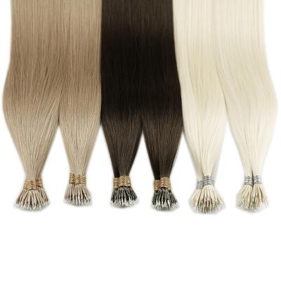 China Best Quality Leshine Silky Straight Hair Nano Hair Extensions Ombre Virgin Hair Nano Tip for sale