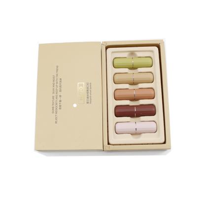 China Recycled Materials Like Custom Design Lip Gloss Cosmetic Set Packaging Drawer Sliding Square Lipstick Gift Box Packaging for sale