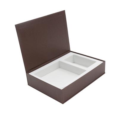 China Recycled Materials Book Shape Custom Magnetic Box Packaging With EVA Inserts for sale