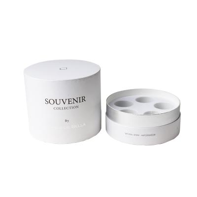 China Recyclable Handmade Bespoke Rigid Paper Cosmetic Oil Bottle Packaging Custom Cylinder Tube Cardboard Round Box for sale