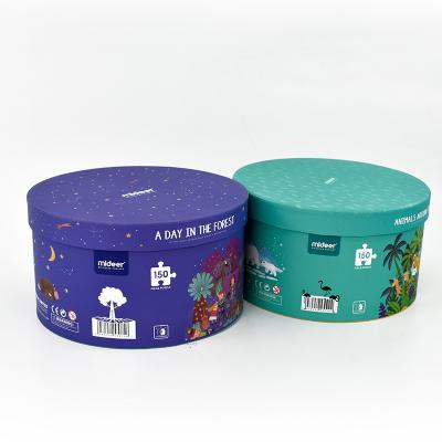 China Children Education High Quality Creative Design Cute Round Cardboard Gift Boxes Packaging Custom Logo for sale