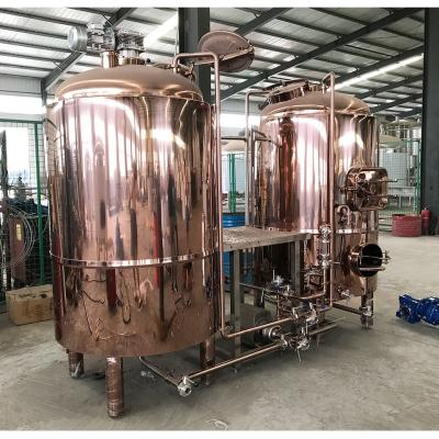 China Beer brewery equipment beer brewery equipment red copper material tank/ton ton lauter and kettle whirlpool for sale