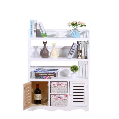 China (Other) Wholesale Customized Adjustable Student Single Shelf Home Bedroom Storage Book Bookcase White Living Room Shelf Cabinet for sale