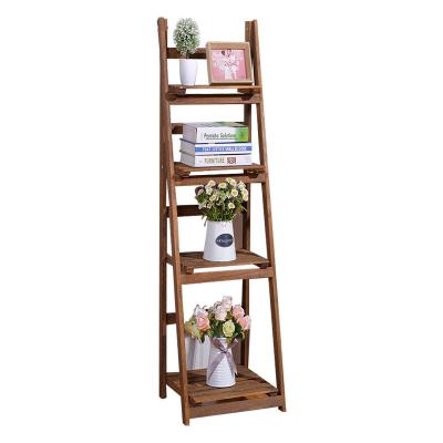 China Modern High Quality Modern Wooden Frame Four-Layer Flower Box Plant Style Wooden Flower Stand for sale