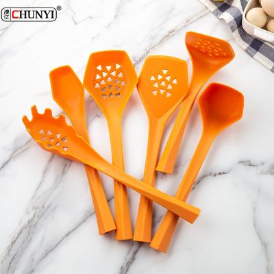 China New Design Sustainable Kitchen Accessories Colorful 6 Piece Kitchen Cookware Tool Kit Nylon Cookware Set for sale