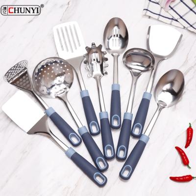 China Sustainable Hot Selling Kitchen Utensils Tool Utensil Home and Kitchen Accessories 9pcs Stainless Steel Cooking Names for sale