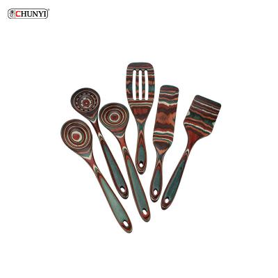 China Sustainable Style New Color Amazon Pakka Wood Spatula For Kitchen Utensils for sale