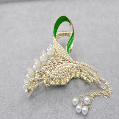 China Decoration RedWillow 2022 new stylish summer fashion hair accessories metal drop flower luster fresh and sweet hairpin ladies for sale