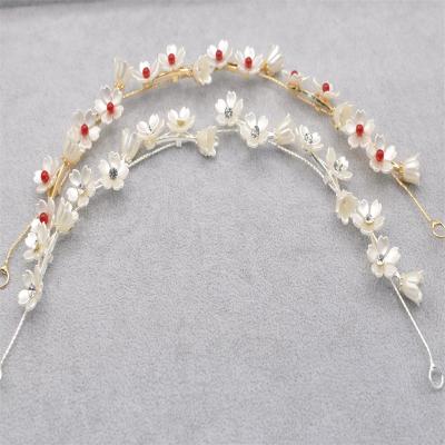 China New Hair Accessories High Quality Acrylic Bridal Headpiece Wedding Prom Decoration RedWillow Flower Bridal Hair Accessories for sale