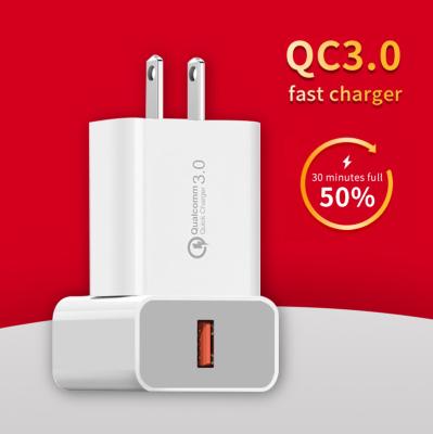 China 18W QC3.0 AU US UK EU AU UK Plug Travel Single Port 18W QC3.0 Usb Wall Charger Portable Home Mobile Phone Chargers 3A for sale