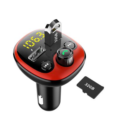 China LED Frequency Display Bluetooth 5.0 Car MP3 Player FM Transmitter Radio Music Player Receive Car Kit with USB Handsfree Calling Charger for sale