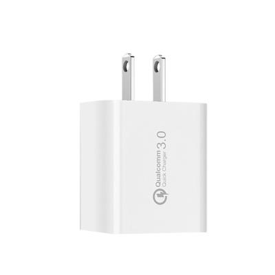 China Wholesale 5V 3A 18W USA Plug QC3.0 Plug Home Portable Travel Charger Phone Adapter Wholesale 5V 3A Fast Single USB Wall Chargers For Mobile Phone for sale