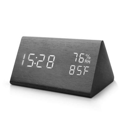 China Antique Style Wooden LED Digital Alarm Clock with Cordless Phone, Table Clock Gift Filling Desk Clock Promotional New Custom Logo Design for sale