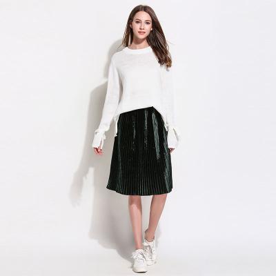 China Latest Anti-wrinkle Soft Style Knitted 7GG O-Neck Design Ladies Sweater Pullover for sale