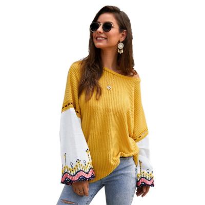 China High Quality Anti-wrinkle OEM/ODM Computer Knitted Lantern Sleeve Fashion Ladies Sweater Fancy Jumper For All Season for sale