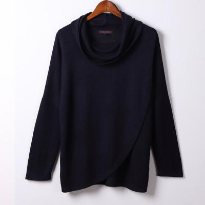 China Anti-wrinkle Ladie Turtle Neck Knitted Computer Knitted 100%Polyester Women's Sweater Pullover for sale