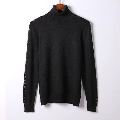 China Autumn And Winter Solid Color Ladies High Collar Fashion Comfortable Soft QUICK DRY Retro Knitted Base Shirt Women's Sweater for sale