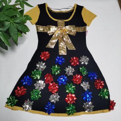 China OEM 100% Acrylic Black Cute Anti-pilling Girl Can DIY Short Sleeve Thickening Women Christmas Sweater for sale